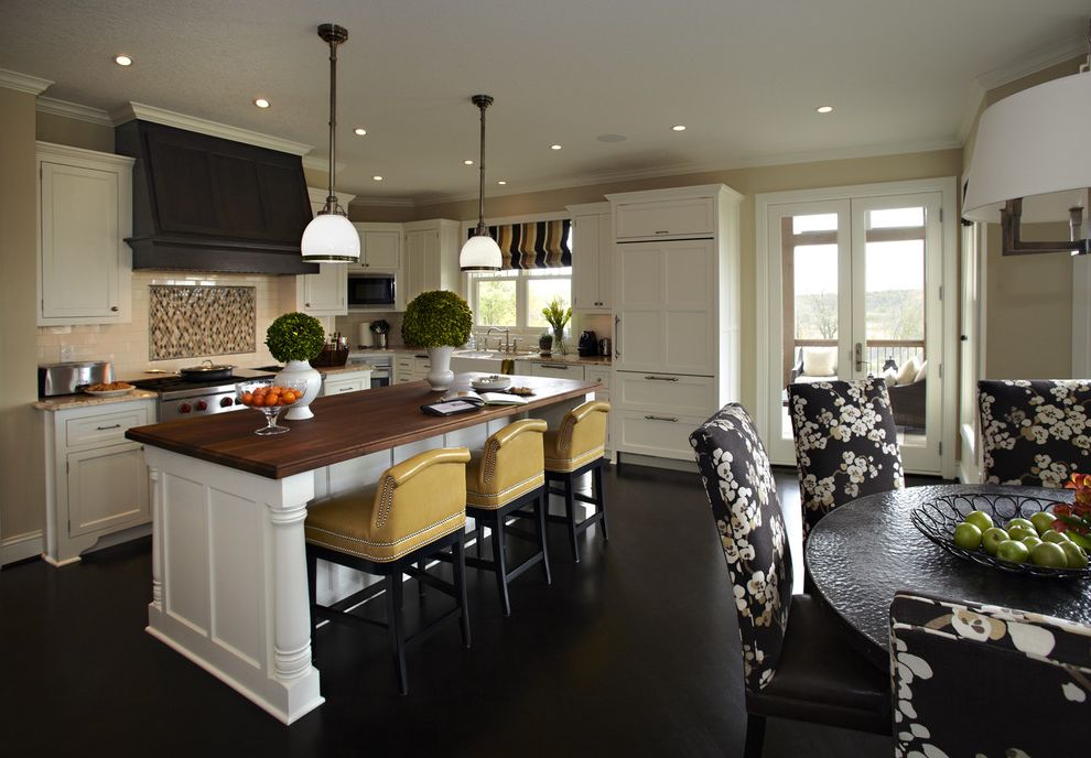 Oak Express Bar Stools with Contemporary Kitchen Hammered Metal