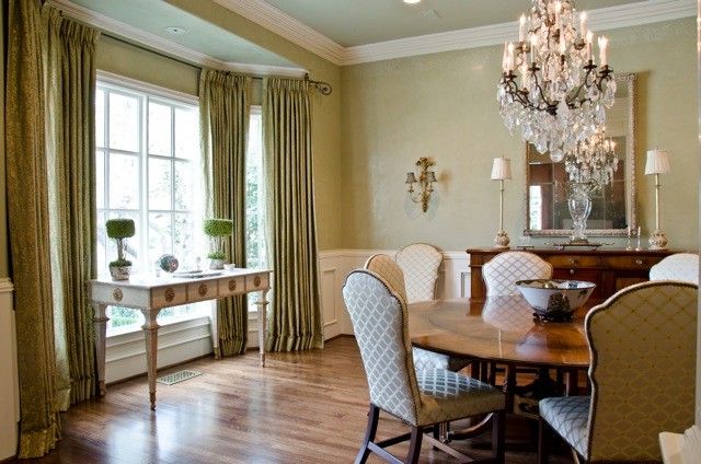 Orb Chandelier Lowes with Traditional Dining Room Light Green Wallpaper