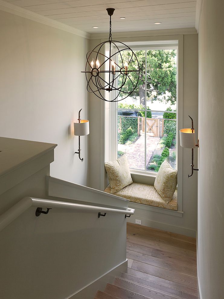 Orb Chandelier Lowes with Traditional Staircase Window Seat