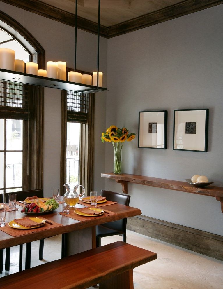 Ottoman with Shelf Underneath with Contemporary Dining Room Wood Dining Table