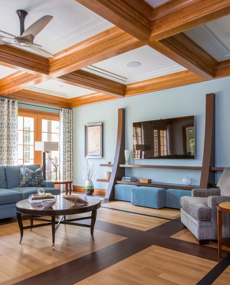 Ottoman with Shelf Underneath with Craftsman Family Room Ceiling Fan