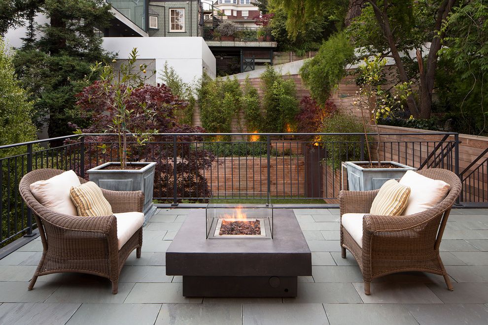 Outdoor Patio Furniture with Transitional Patio Fire Pit