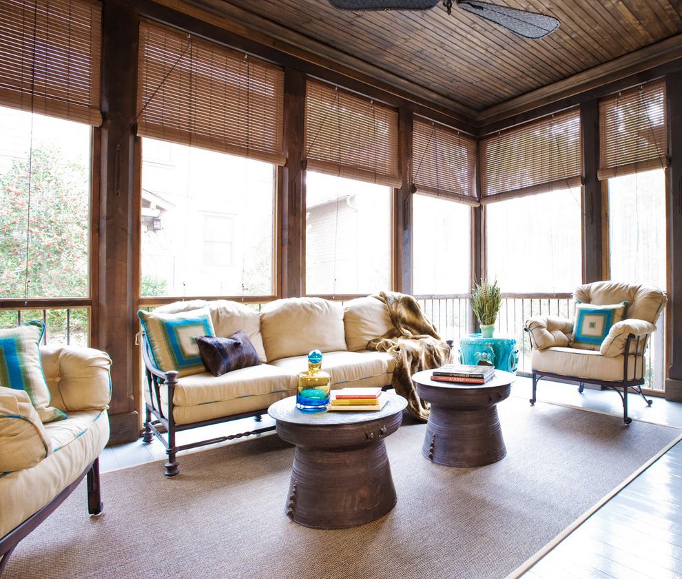 Outdoor Roll Up Shades Lowes with Tropical Porch Woven Shades