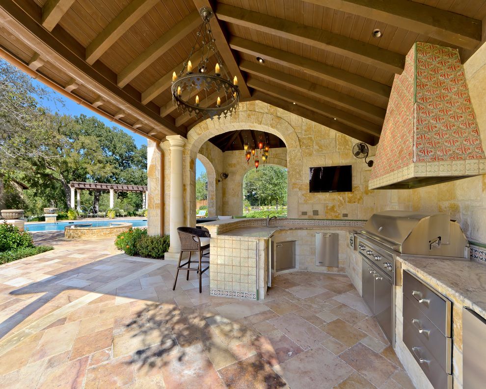 Patio Dining Sets with Mediterranean Patio Vent Hood