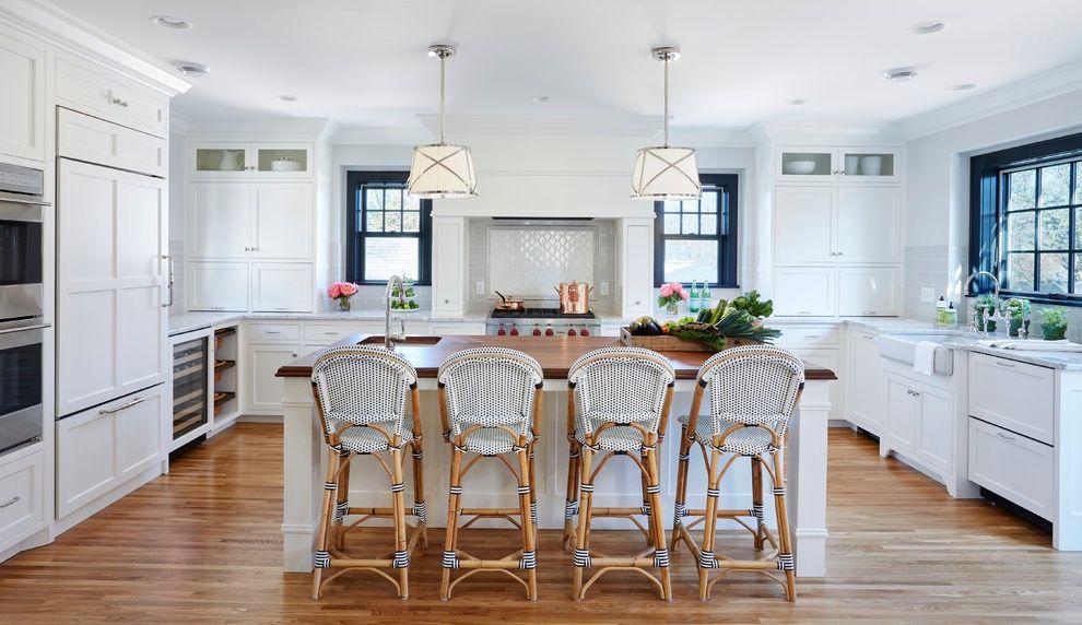 Pier One Bar Stools with Transitional Kitchen Beauty