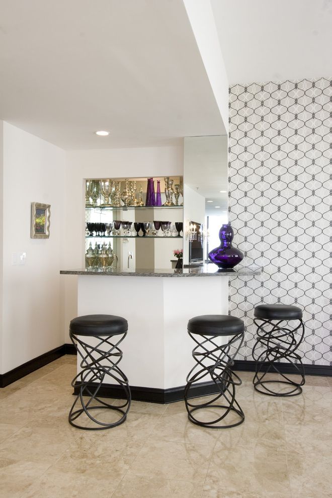 Pier One Imports Bar Stools with Eclectic Family Room Mirrored