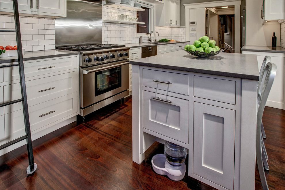 Ragalta Water Dispenser with Craftsman Kitchen Hardwood Floors