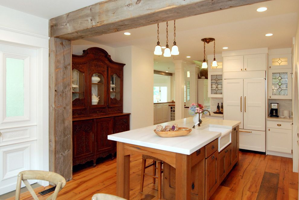 Refrigerators at Lowes with Rustic Kitchen Wood Flooring
