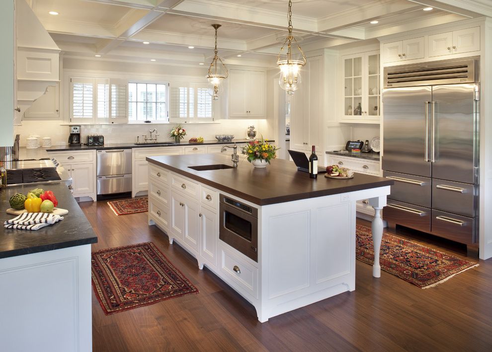 Refrigerators at Lowes with Traditional Kitchen Dark Wood Floors