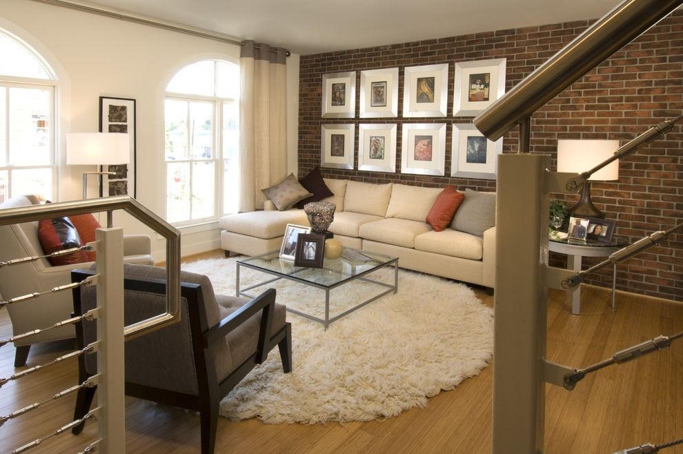 Round Area Rugs Ikea with Contemporary Living Room Metal Railing