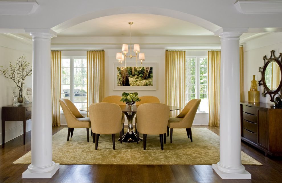 Round Table Buffet Hours with Contemporary Dining Room Upholstered Dining Chairs