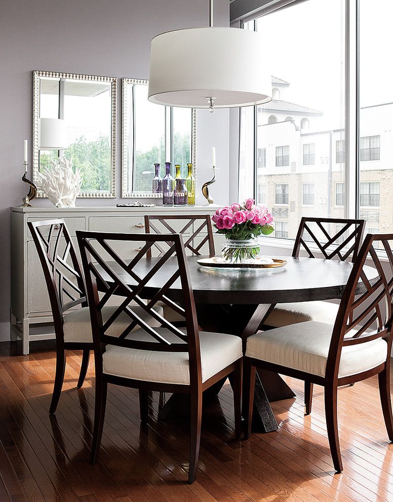 Round Table Buffet Hours with Transitional Dining Room Sideboard