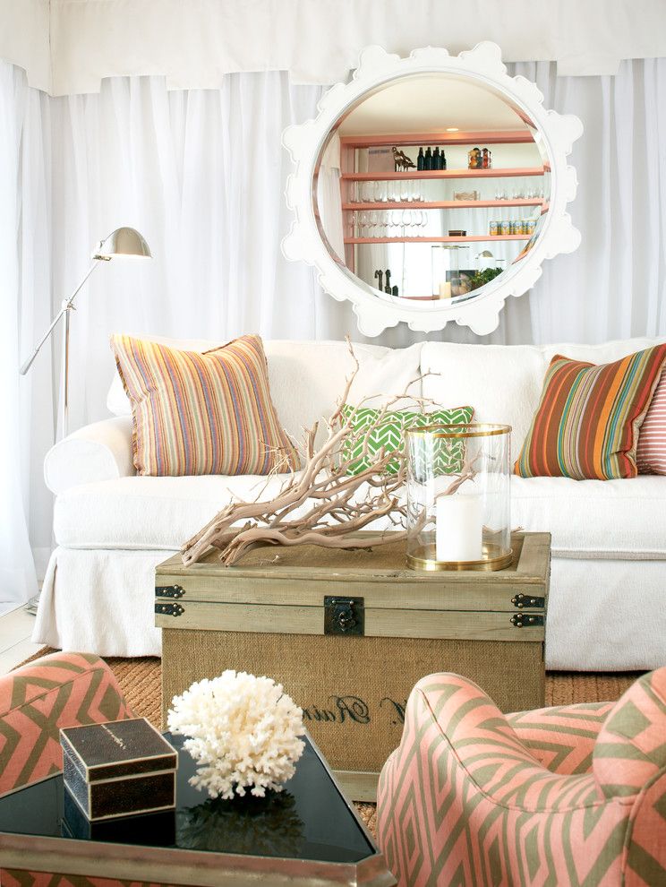 Trunk Coffee Table Target with Beach Style Living Room Curtains
