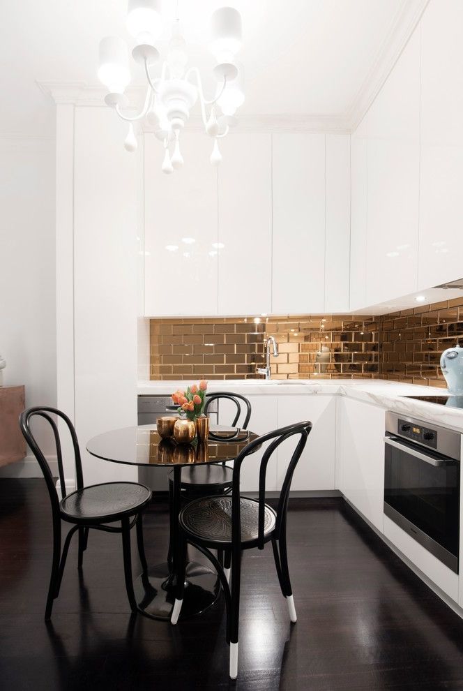 Value City Kitchen Sets with Contemporary Kitchen Gold Backsplash