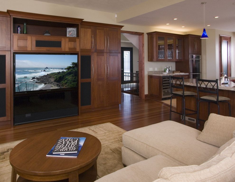 Wayfair Media Cabinet with Traditional Family Room Kitchen