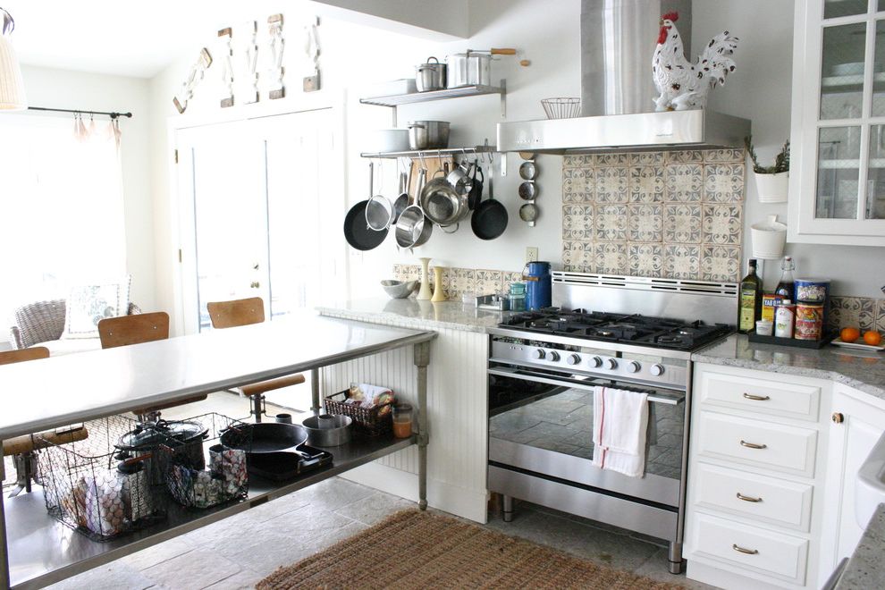 Whalen Industrial Rack with Eclectic Kitchen Chicken Wire