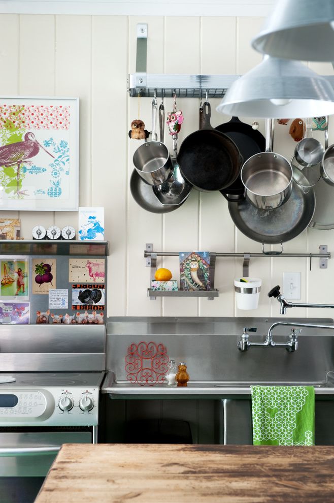 Whalen Industrial Rack with Eclectic Kitchen Eclectic