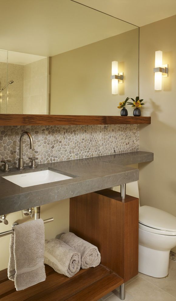 4states Chrome Shop Contemporary Bathroom with Built in Shower Shelves