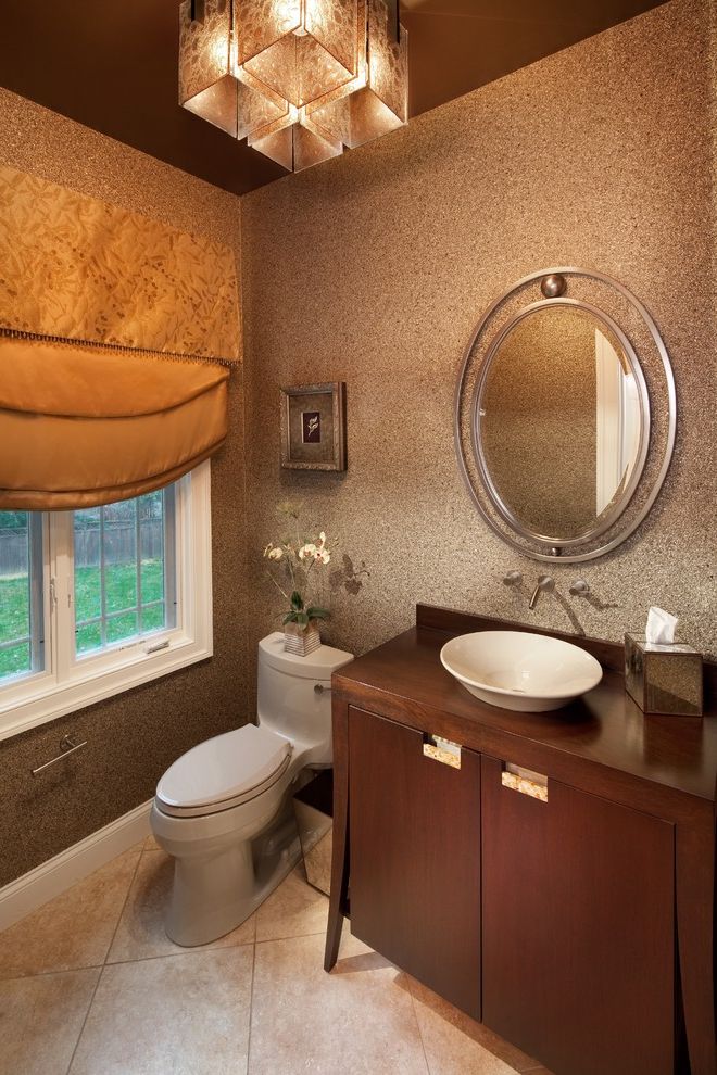 American Standard 2034.014 020 Contemporary Powder Room with Valance