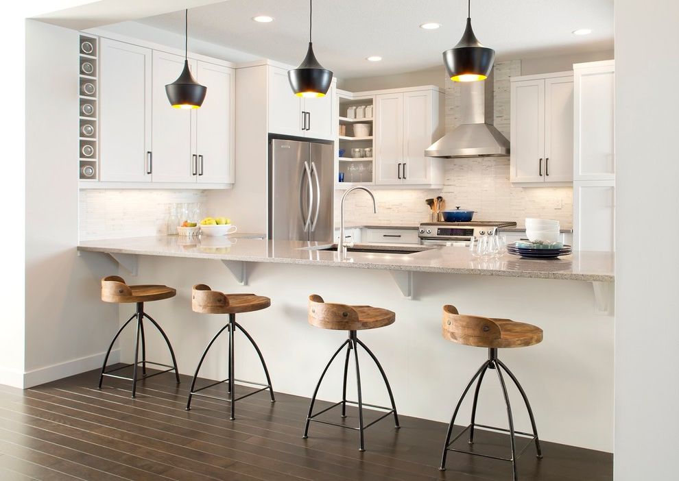 Amerihome Bar Stools Contemporary Kitchen with Light Gray