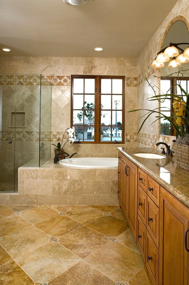 Closetmaid Design Tool Mediterranean Bathroom with Accent Tile Strip