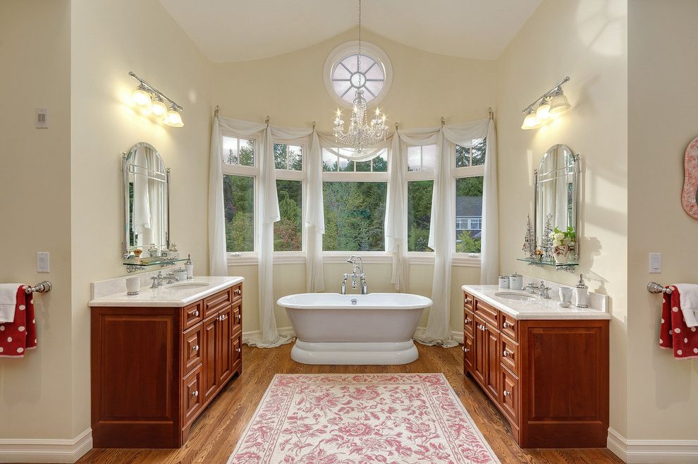 Comenity Palais Royal Beach Style Bathroom with Double Sink