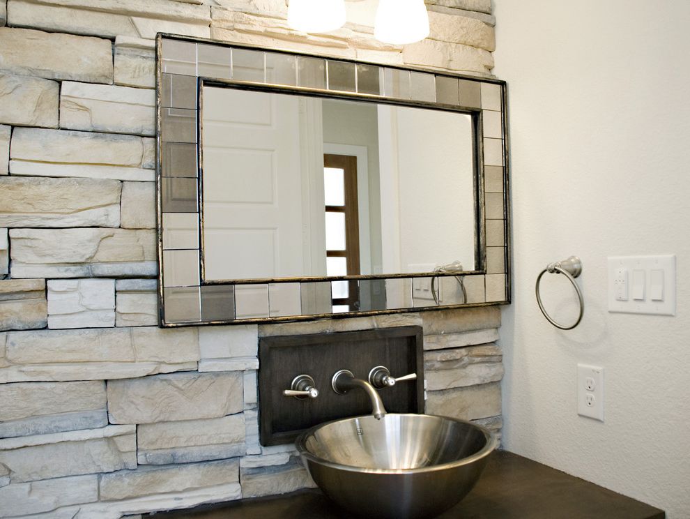 Comenity West Elm Contemporary Bathroom with Vessel Sink
