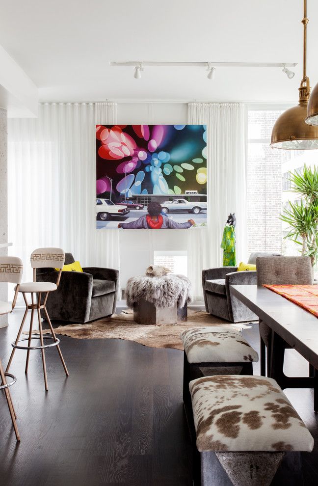 Cosco Rugs Contemporary Family Room with Tiger Lilys Greenwich