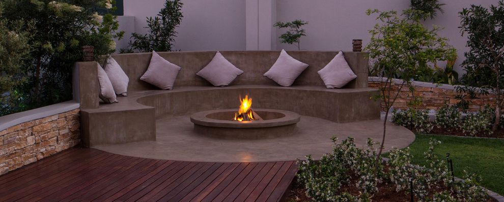 Cost of Concrete Patio Contemporary Patio with Water Feature