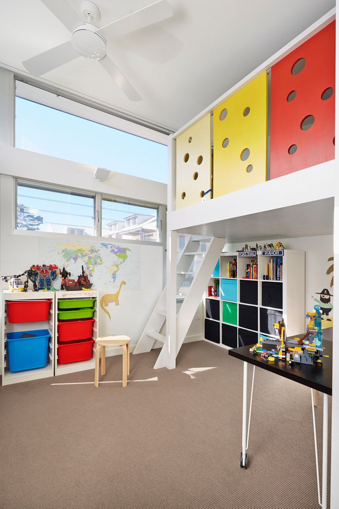 Discovery World Bunk Beds Contemporary Kids with Cube Storage Bins