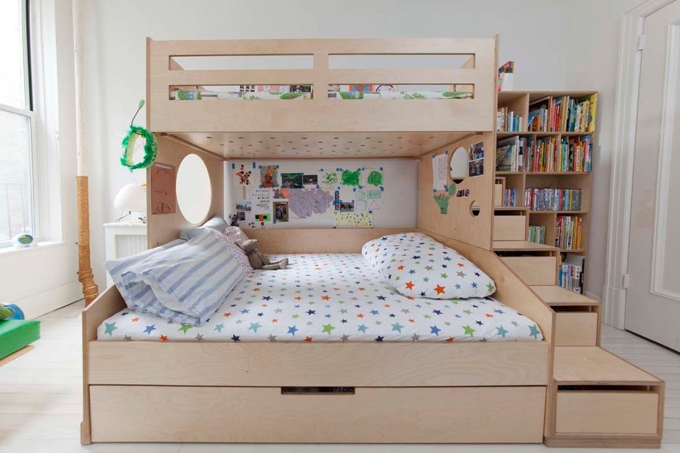 Discovery World Bunk Beds Scandinavian Kids with Bookshelf