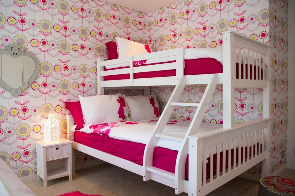 Dorel Twin Over Full Metal Bunk Bed Multiple Colors Contemporary Kids with Quirky Wallpaper