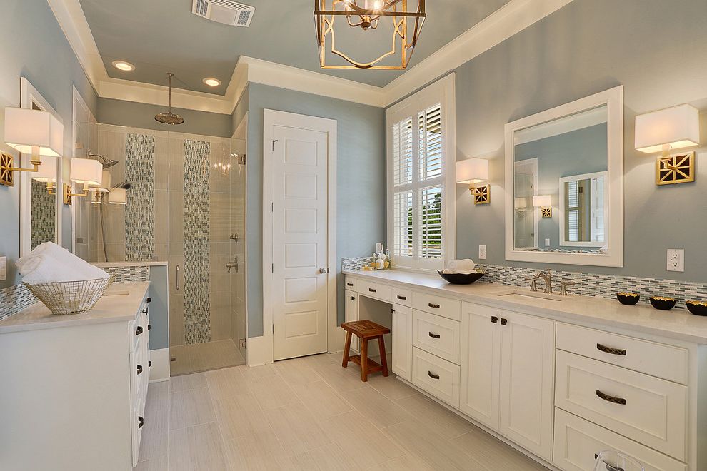 Genuine Turkish Bathrobe Transitional Bathroom with Double Sink
