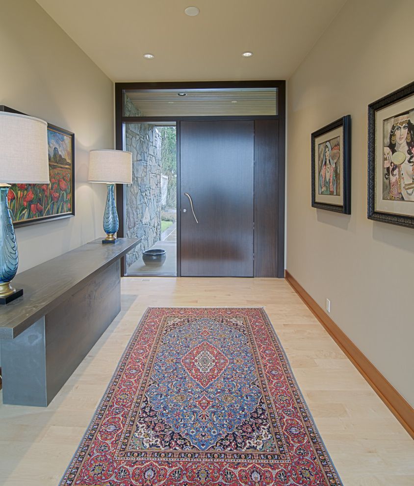Joss and Main Area Rugs Contemporary Entry with Modern Doorknob