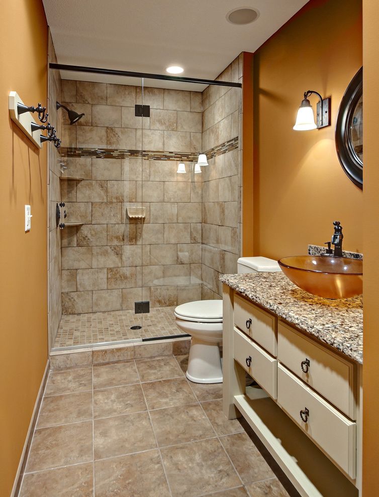 Kohler Levity Shower Door Review Traditional Bathroom with Golden Walls