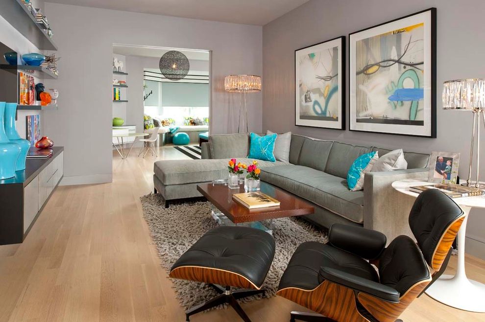 Lowes Metal Shelving Contemporary Family Room with Gray Sectional Sofa
