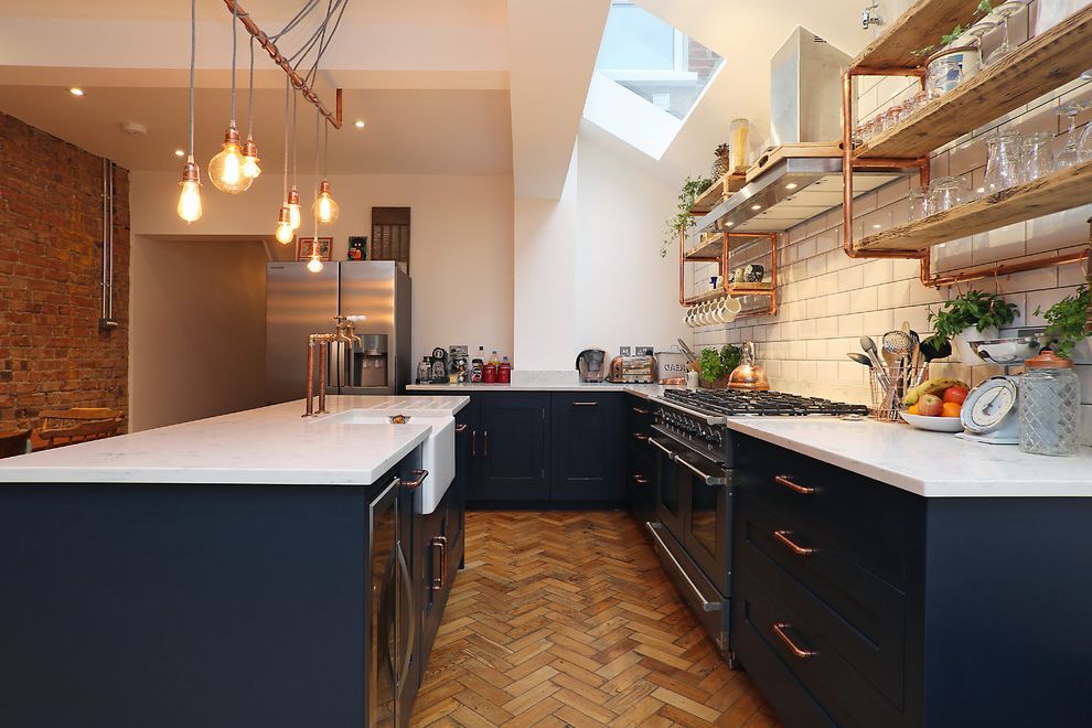 Lowes Metal Shelving Industrial Kitchen with Copper