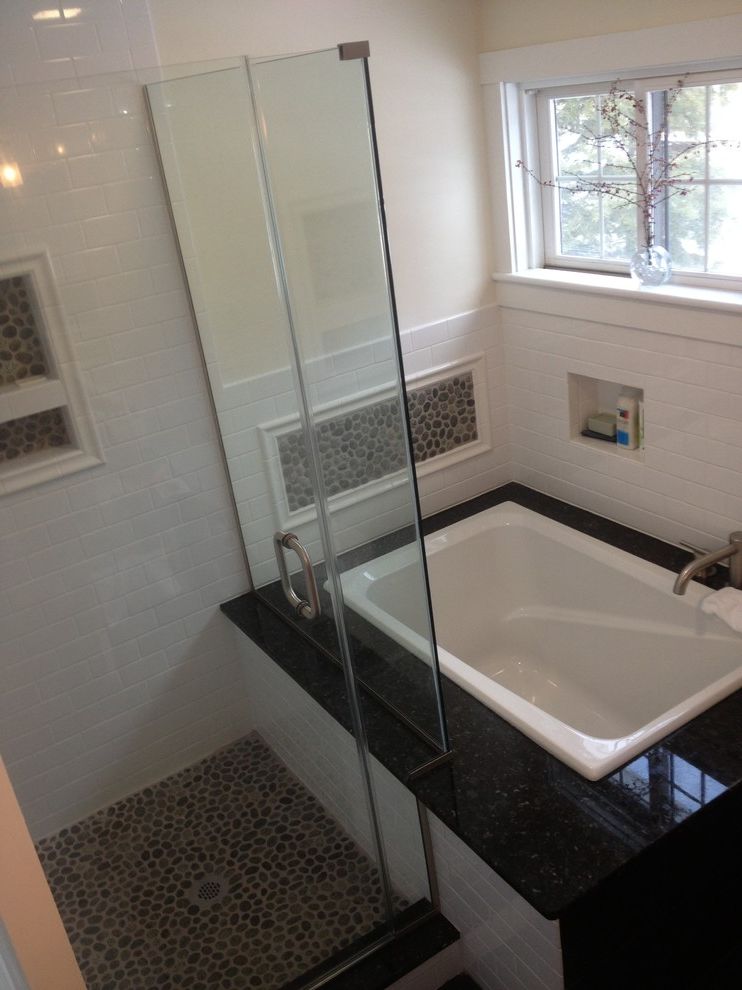Midas Acton Ma Traditional Bathroom with River Stone