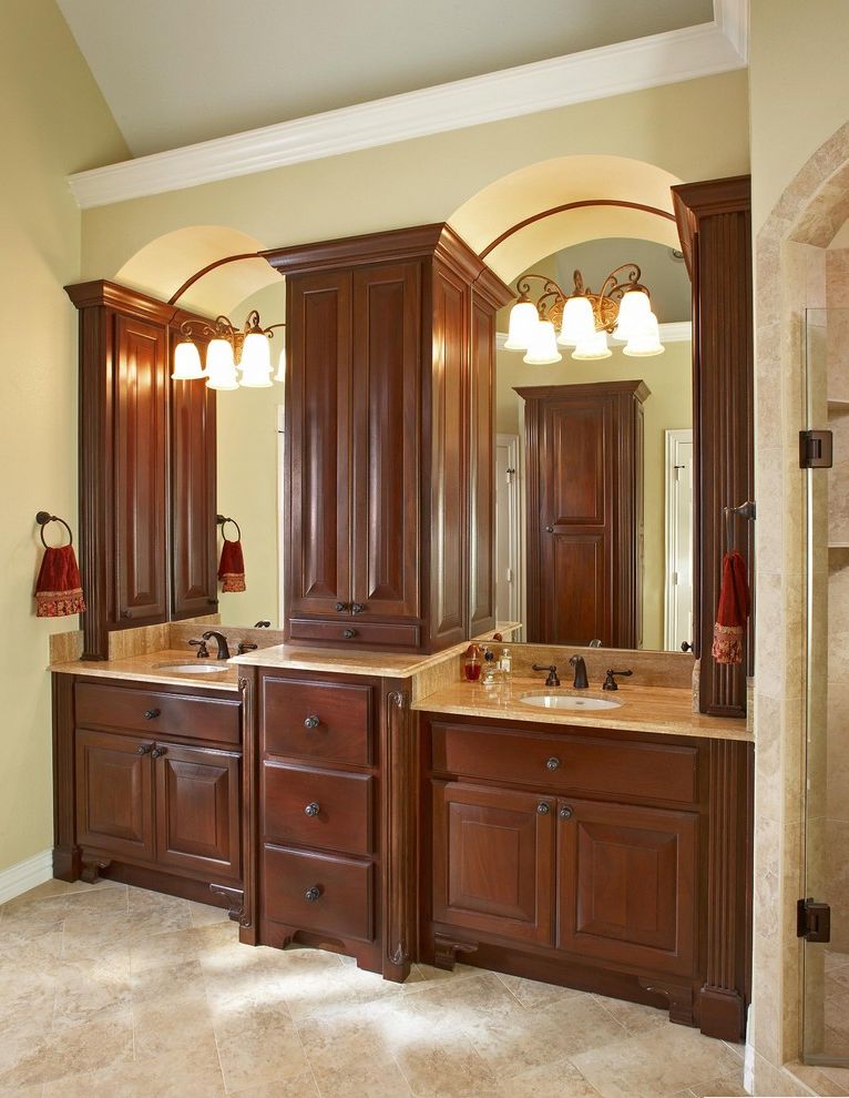 Oval Recessed Medicine Cabinet Traditional Bathroom with Vanity Storage