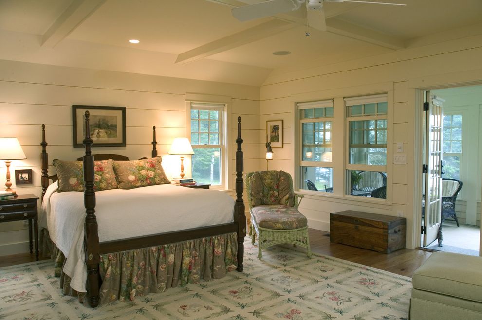 Ralph Lauren Floral Sheets Traditional Bedroom with Four Poster Bed