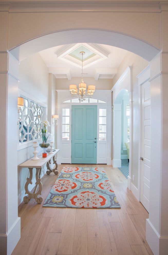 Simply Rugged Holsters with Transitional Entry Colorful Area Rug
