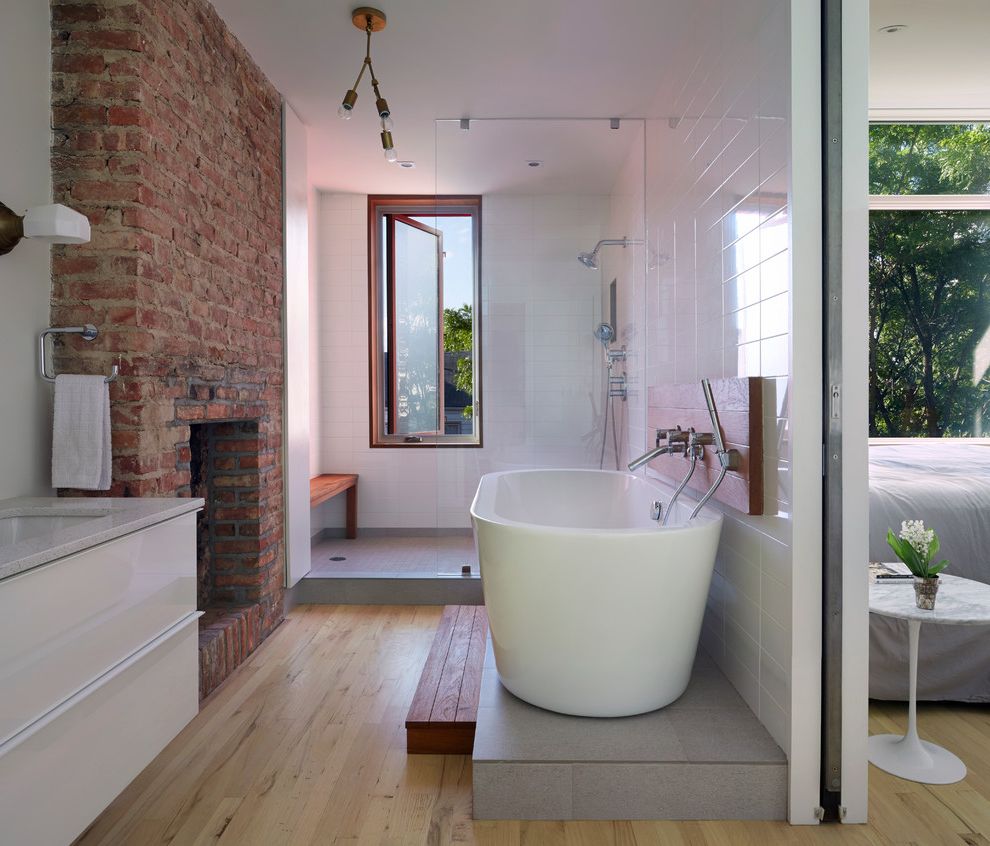Toto Lt542g Midcentury Bathroom with Industrial