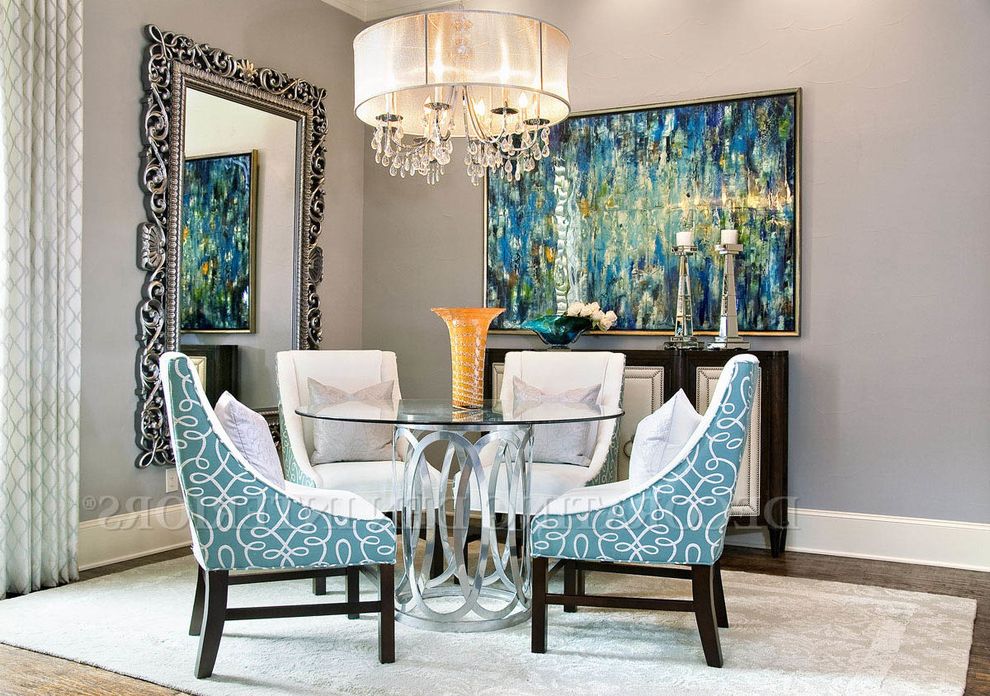 Wayfair Glass Coffee Table Transitional Dining Room with Crystal Chandelier
