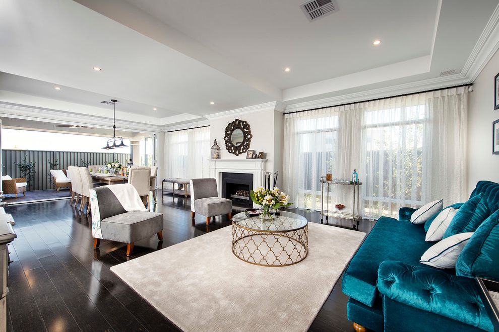 Wayfair Glass Coffee Table Transitional Living Room with Single Storey