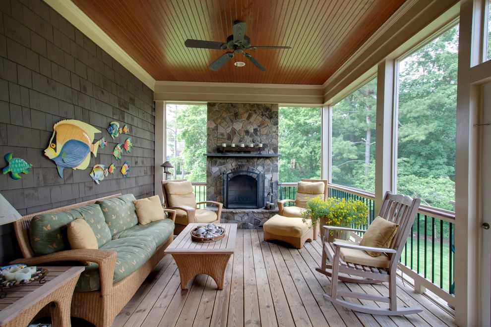 Wicker Chairs Lowes Traditional Porch with Ceiling Fan