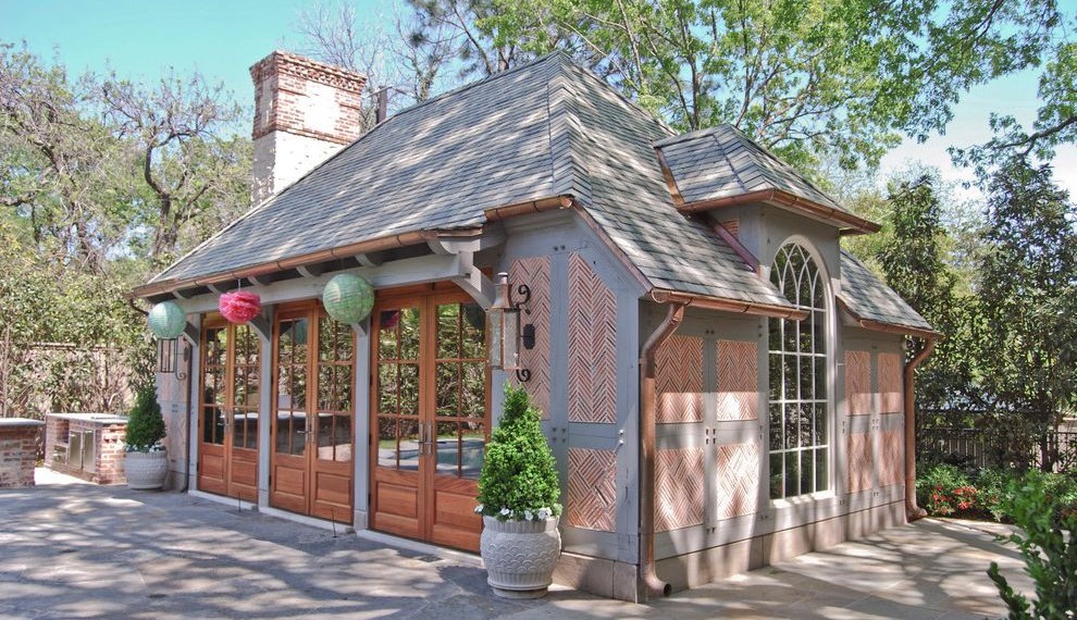 5.1 Home Theater System Transitional Exterior with Rustic