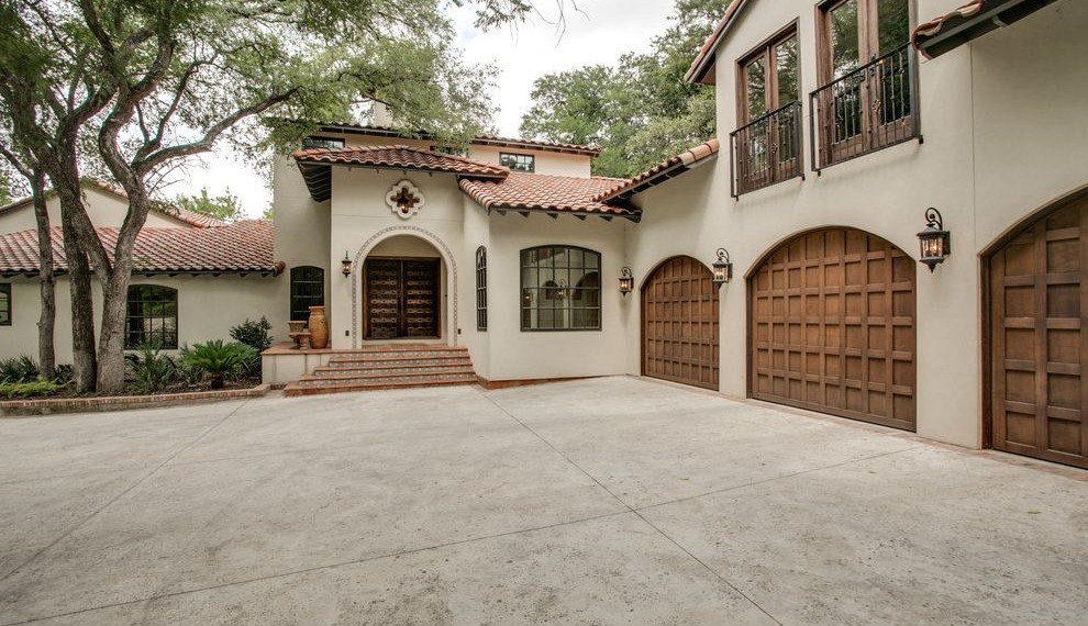 9x10 Garage Door Mediterranean Exterior with Old Spanish Style
