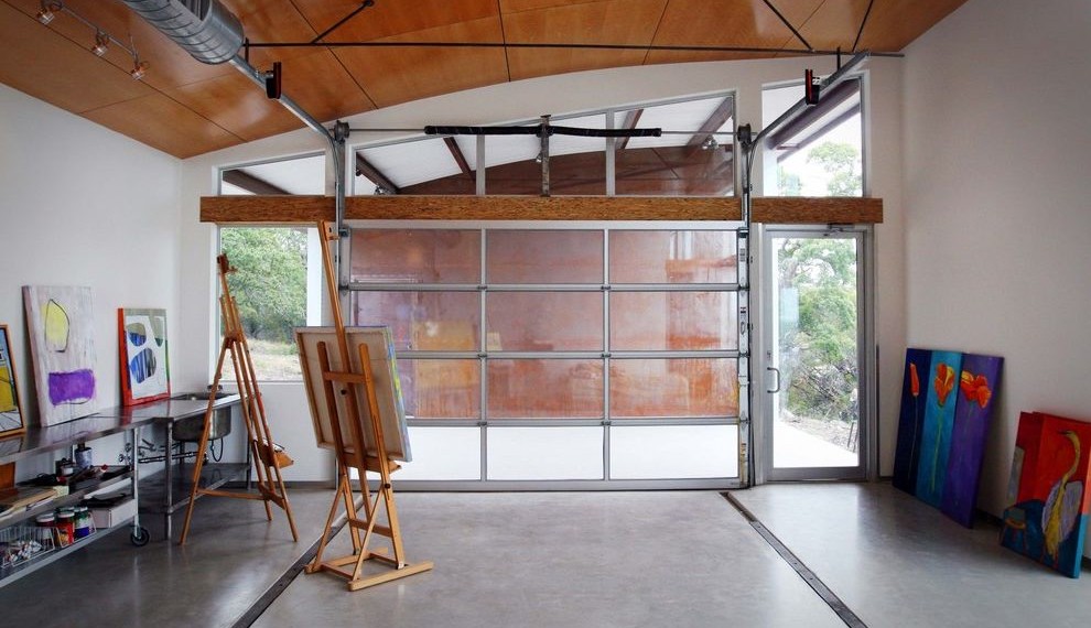 9x10 Garage Door Modern Home Office with Painter