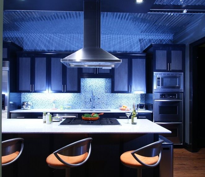 Air Conditioner Coil Contemporary Kitchen with Pops of Color