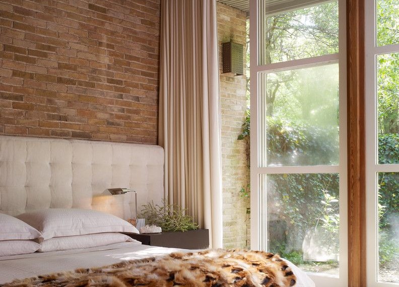 Artscape Window Film Midcentury Bedroom with Potted Plants